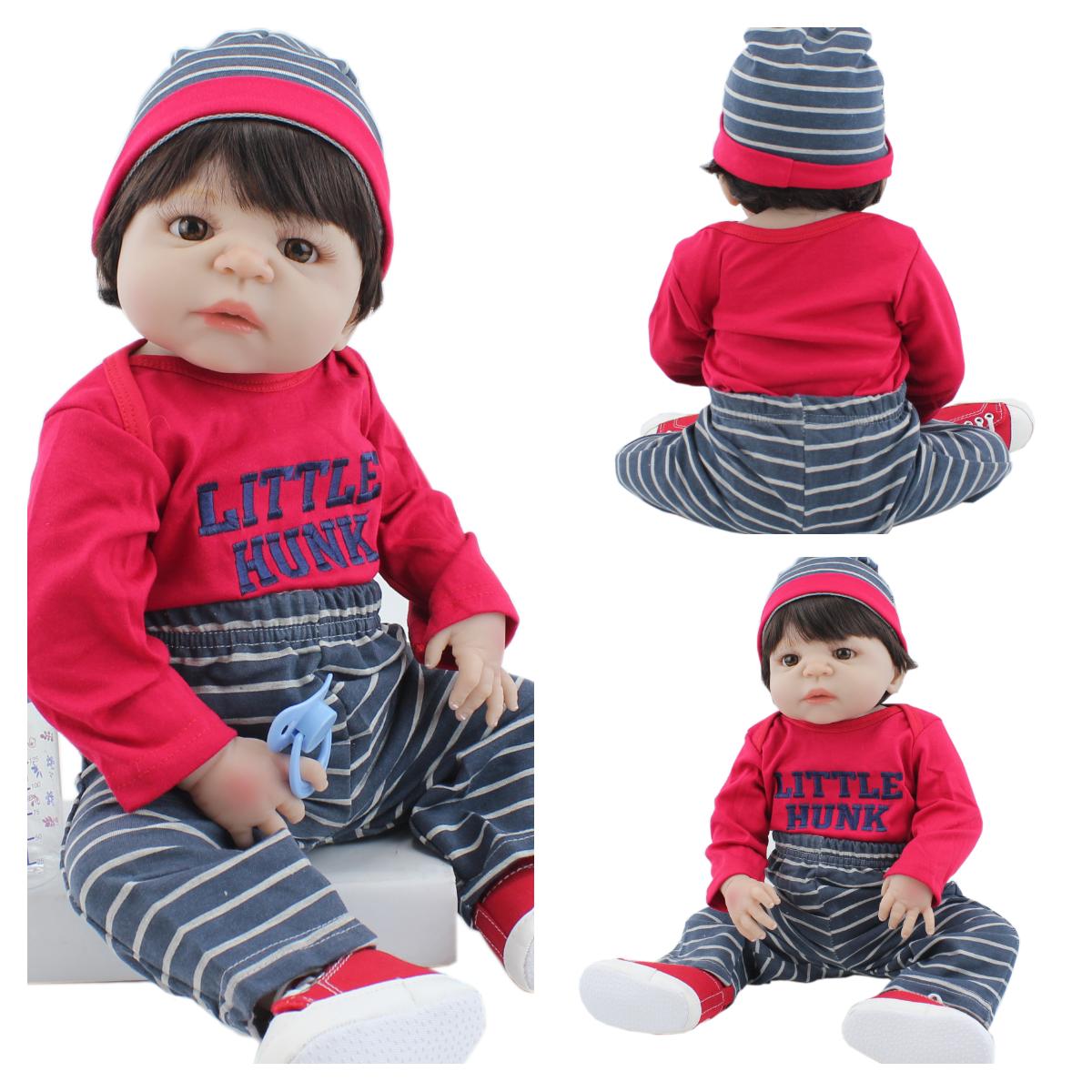 

55 см полностью силиконовая кукла реборн для девочек, как настоящие длинные волосы, платье принцессы для малышей Bebe, Boneca, подарок на день рождения Boy-3