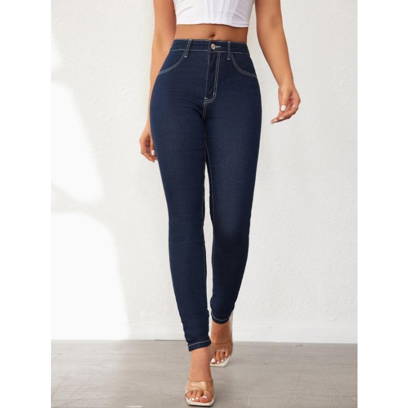 Spring new retro small-foot jeans women's hip lift slim stretch trousers