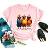 Cool Chicken Printed Pink T Shirt Unisex Summer Fashion Short Sleeve Tshirt Femme Harajuku Kawaii Clothes Shirt Funny Tshirt