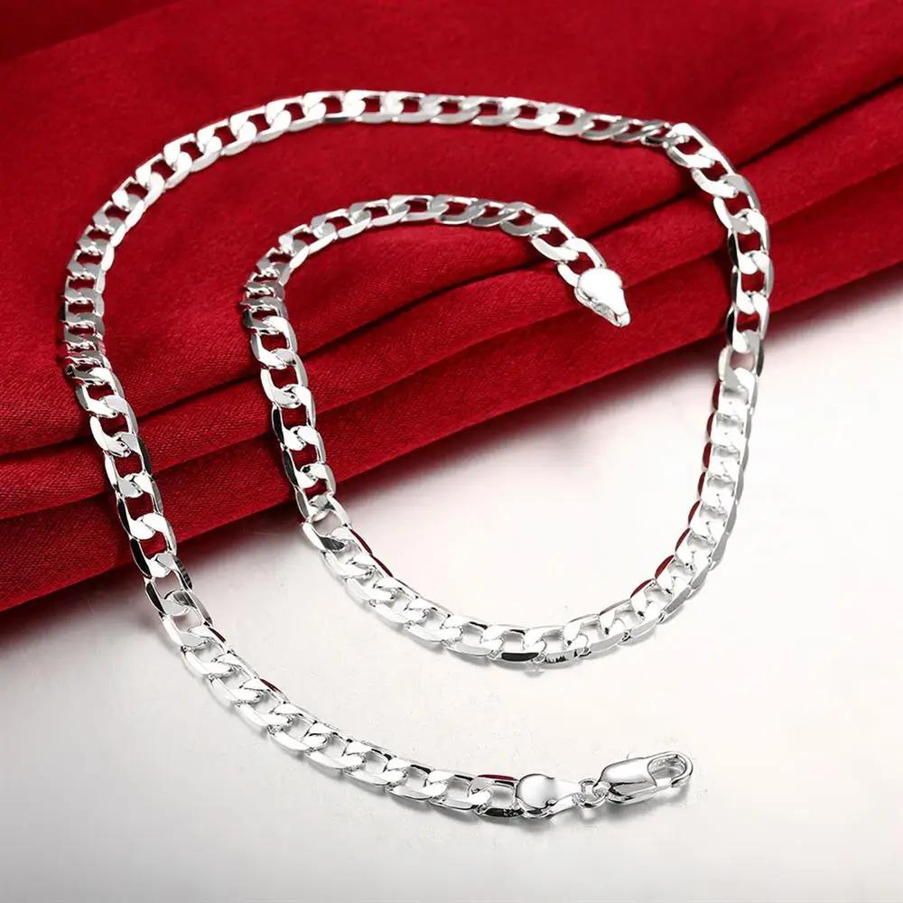 Copper Color 6M-8MM Geometry Chain Bracelet Necklace Jewelry Set for Woman Men Fashion Party Wedding  Gift