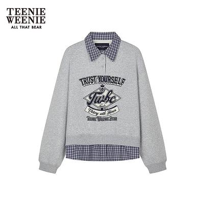 Women's Letter Polo Collar Sweatshirt