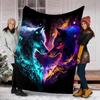 1 st Wolf Print Lichtgewicht Flanellen Deken, Comfortabele en Warme Deken, voor Kamperen Bankbed en Bank Kantoor, Cadeau Dekens in