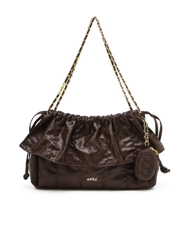 Athe Vanessabruno [Frill] Brown Dupeskin Shoulder Bag M Aaba6F720W2