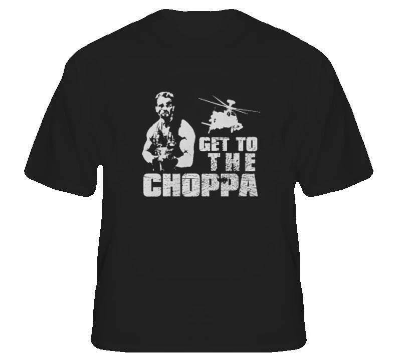 GET TO DA THE CHOPPA ARNOLD SCHWARZENEGGER PREDATOR T-shirt T-shirt T-shirt tee S