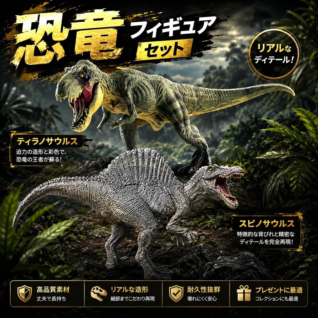 Archnote Dinosaur Tyrannosaurus Rex Spinosaurus Realistic Dinosaur Toys for Birthday Gift Figures & (2-figure set) - Large, Models, Boys,