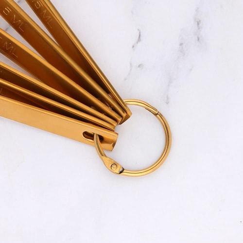 Set of 6 Measuring Spoons, Condiment Spoons, and Cooking Spoons, Made of 18-8 Stainless Steel, Convenient Small Items, Compact Storage, Non-Slip, Styl