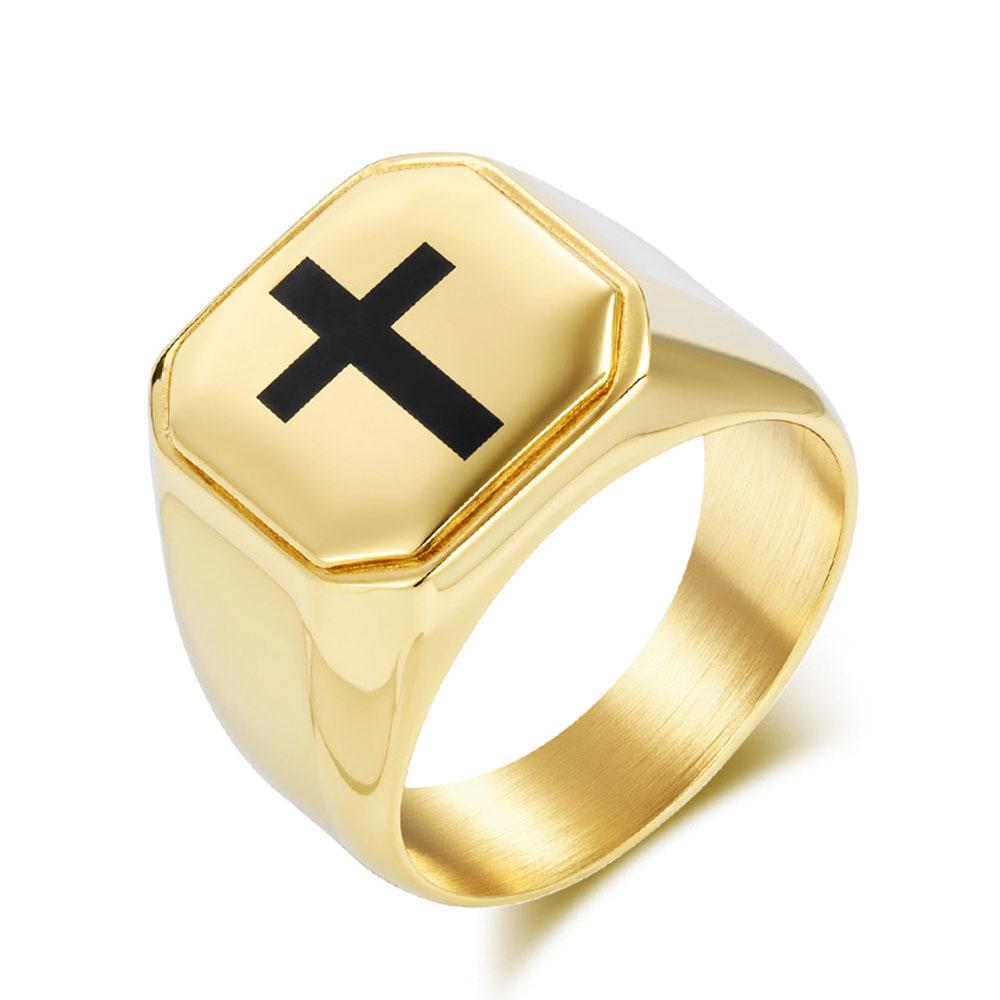 

2025 Simple Cross Ring, Men s Niche Personalized Trendy Clothing, Fashion Accessories, Ring. 7 золотий