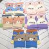 Baby gloves winter children's cute cartoon half finger flip dual-purpose boys and girls thickened warm knitted gloves