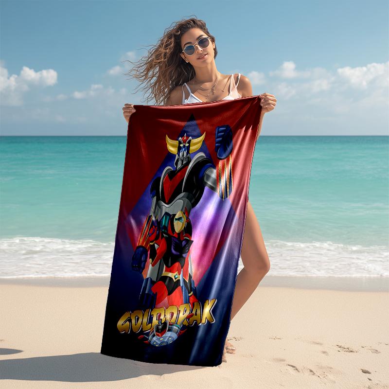 1pc UFO Robot Grendizer4 Beach Towel, Comfortable and Thick, and Swimming/Bath/Picnic/Camping Towel, Suitable for Seaside Beaches
