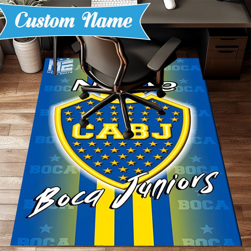 Custom Name Juniors Crest Rug Game Carpet, Floor Mat for Bedroom Living Room Entryway Rug, Home Decor Idea Gift for Christmas Birthday