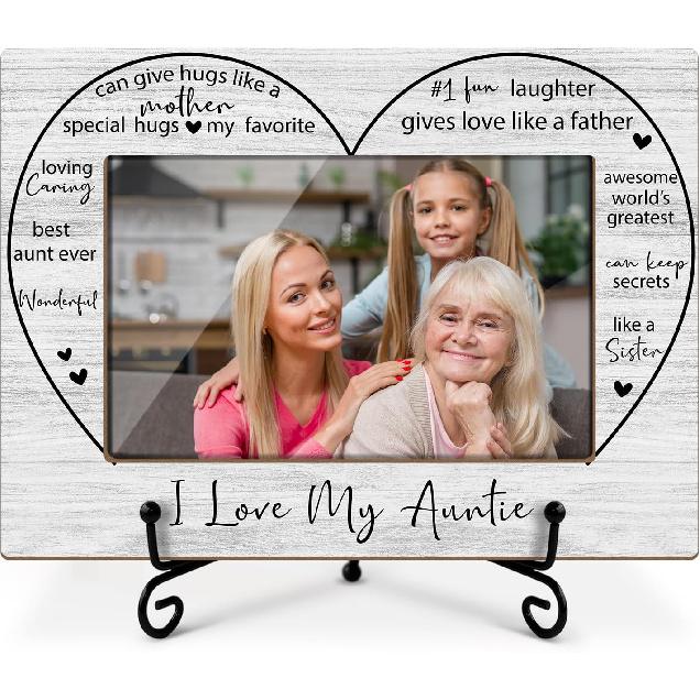 Utaqer Grandma Picture Frame, I Love My Grandma, Wooden Picture Frame For Grandma Women, Picture Gifts For Birthday Thanksgiving Retirement Holiday, Auntie