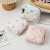 Classic Heart Makeup Bag With Cotton Material Portable Travel Organizer For Daily Use