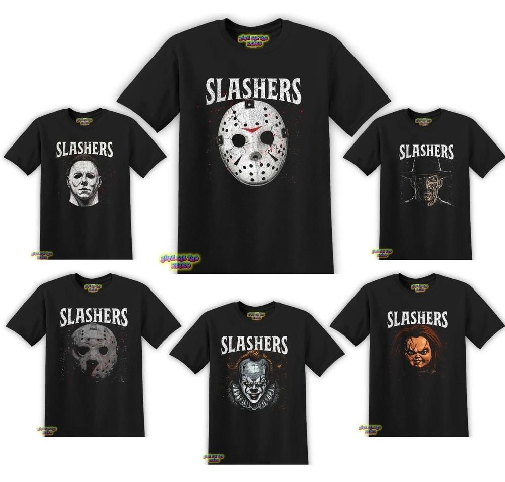 SLASHERS Jason Voorhees Freddy Michael Myers Chucky Pennywise TShirt S3XL Unisex T-Shirt S