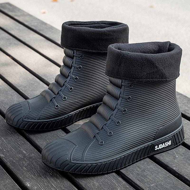 2023 Men's Fashion Short Rain Boots: Waterproof, Non-slip Rubber Shoes for Couples