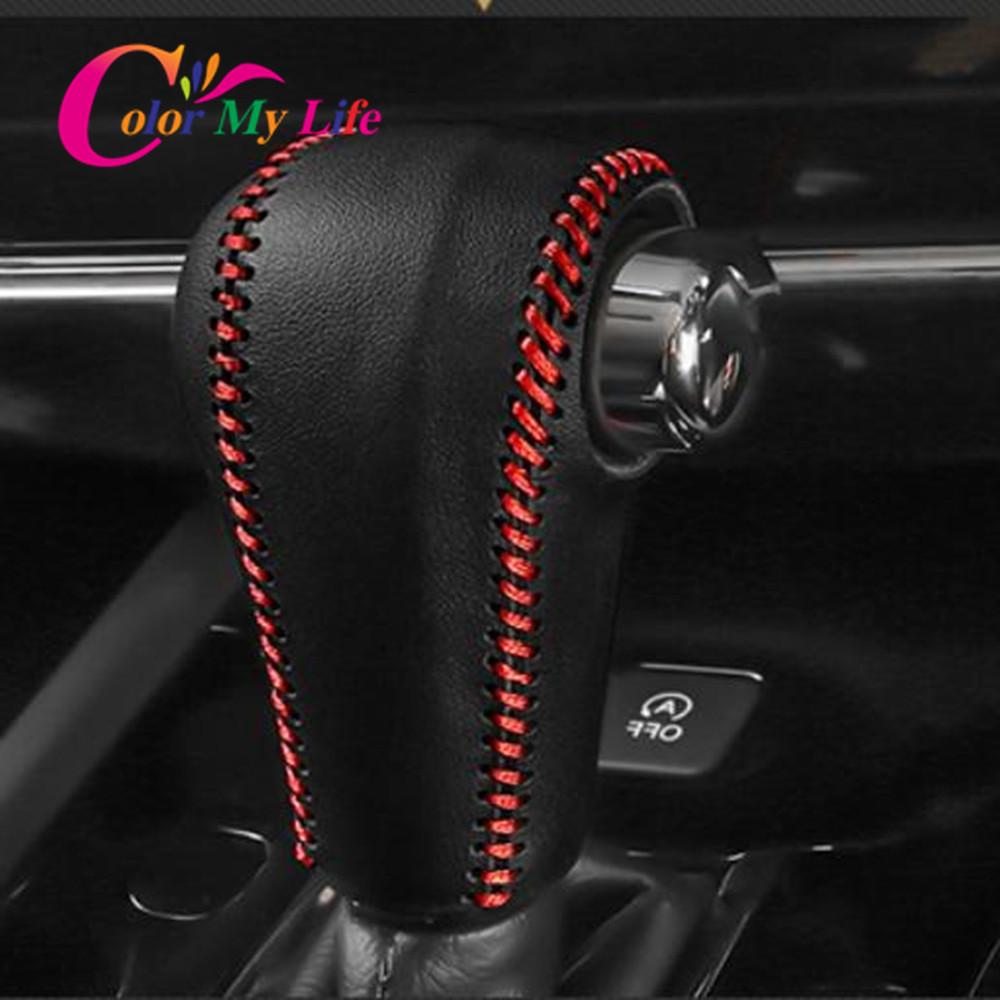 Kožené límce do auta Color My Life pro Honda HRV HR-V Vezel 2014 - AT ochranný kryt knoflíku hlavice převodovky
