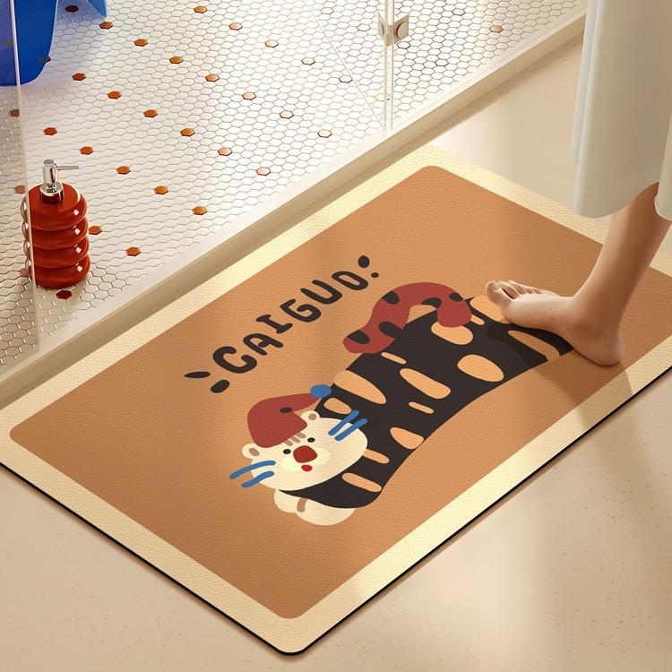 Cartoon Bathroom Water Absorption Oil Absorption Anti-slip Mat Household Toilet Quick-drying Foot Pad Bathroom Door Diatom Mud Mat