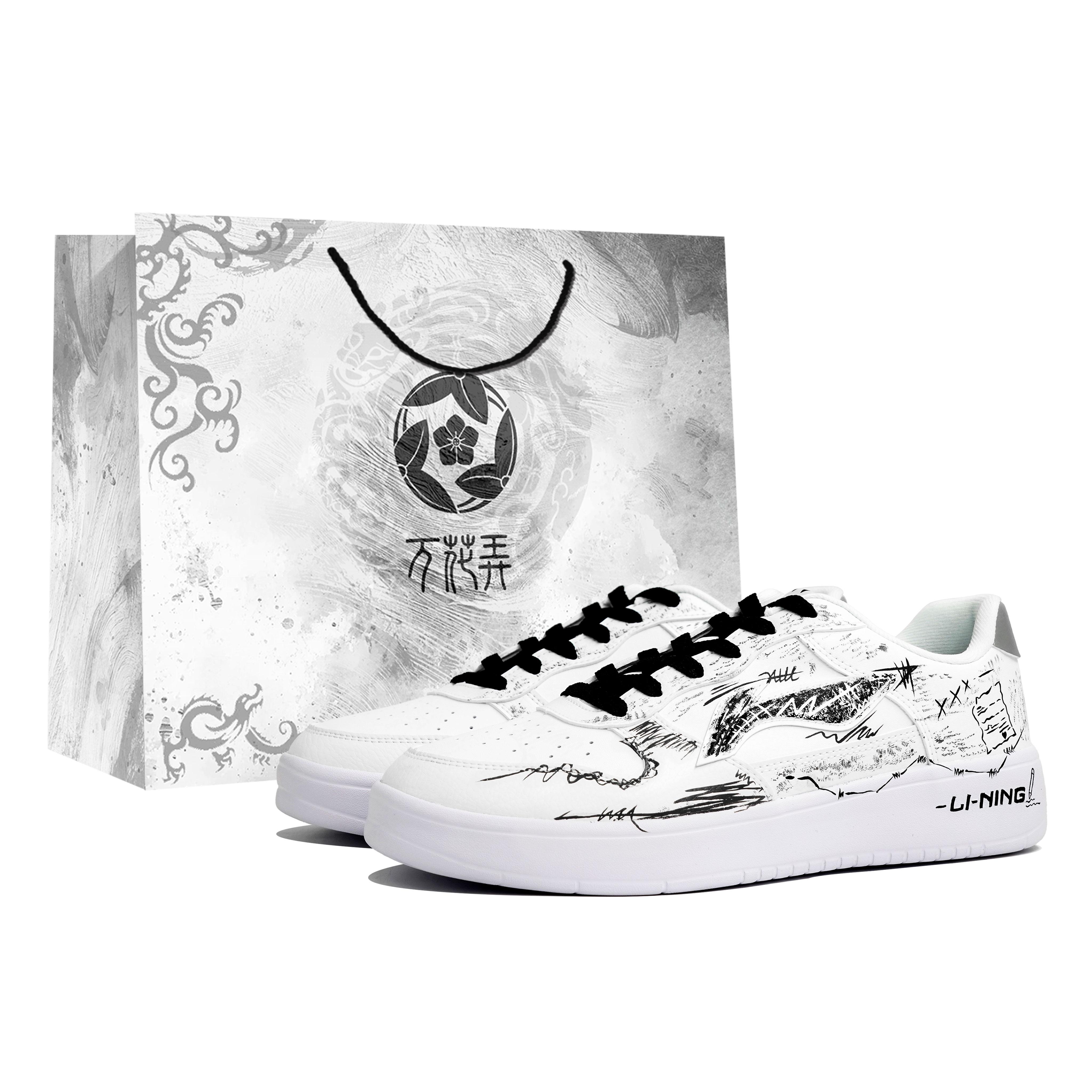 

Li Ning Плывущая лодка Вань Хуа Нонг, Примечание, Сумка для покупок Устойчивая к истиранию Низкие кеды для скейтборда Мужские Белые AGCS419-1(Team113-S-BOX) 43