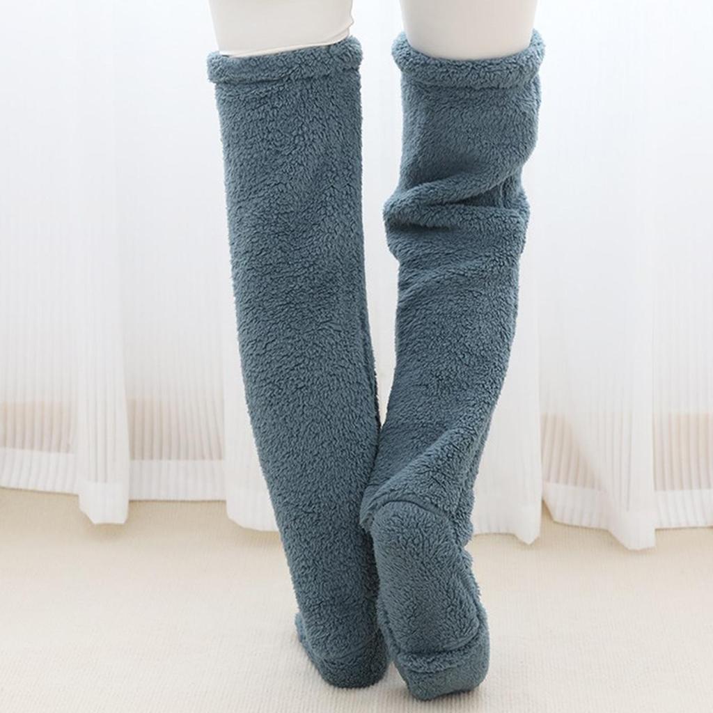 Leg Warmers Long Fuzzy Over Knee Socks Thigh High Stockings Boot Cuffs Open Toe Footless Non Slip
