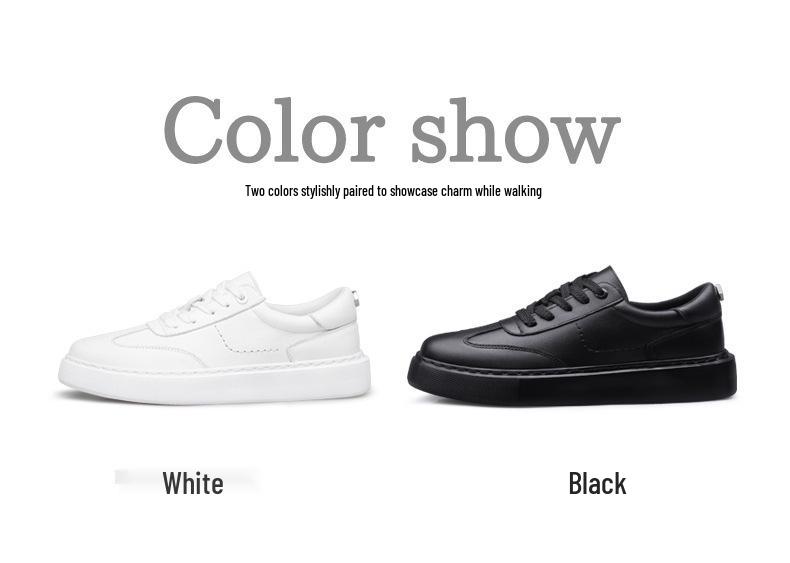Men's Spring Collection: White Trendy Non-Slip Thick Sole Casual Sports Board Shoes