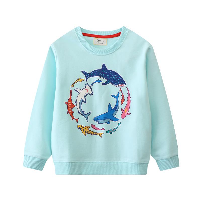 

Glow-in-the-Dark Shark Party Boys Sweatshirt - Spring New Arrivals for Toddlers & Kids, Round Neck, Long Sleeve 4T (Height 95-100 cm)