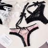Lace Underpants Lace Flower Transparent Briefs Bow Hanging Neck Chain Underwear for Women  Girl
