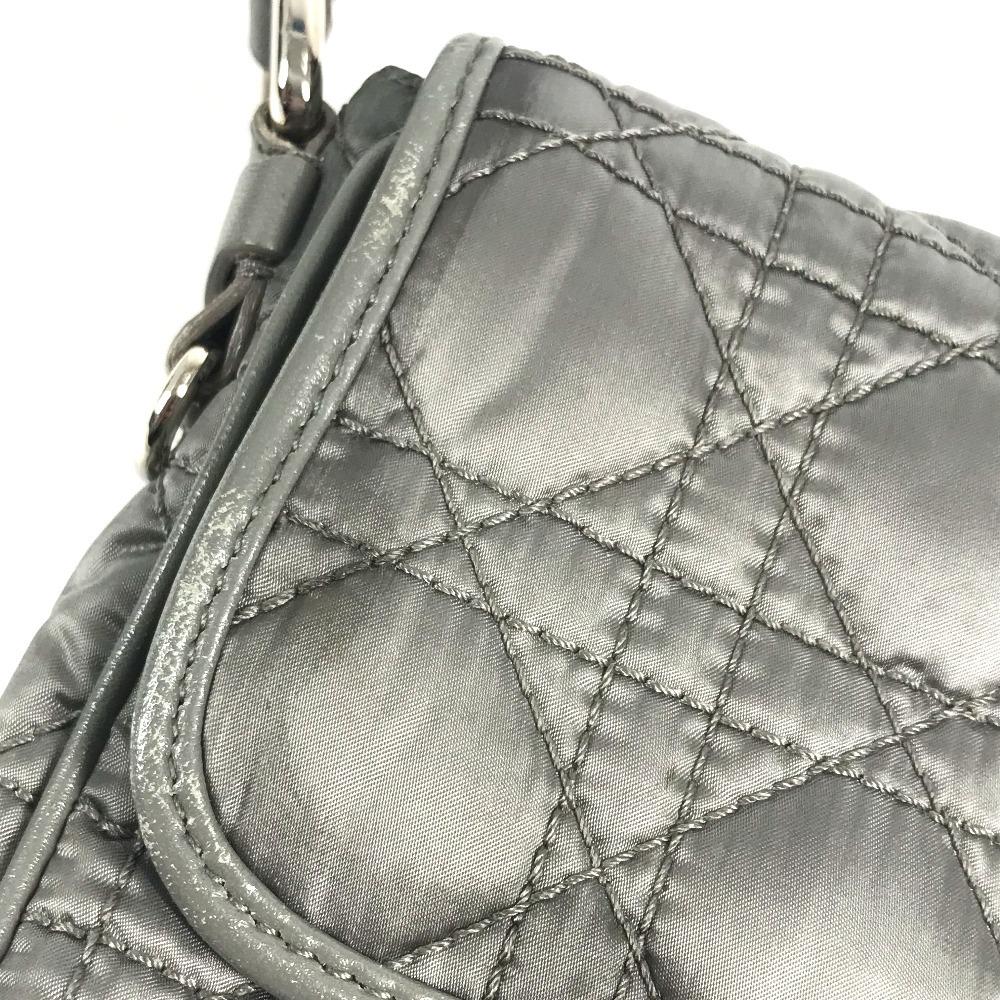Dior Logo Cannage Quilted Crossbody Pochette Flap Shoulder Bag Gray Based