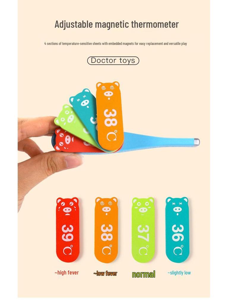 Kids' Wooden Doctor & Nurse Role Play Toy Set with Stethoscope