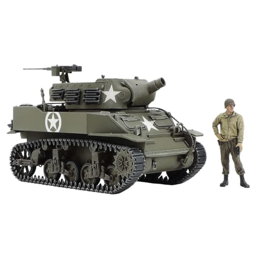 

Tamiya 1/48 Military Miniature Series No. 104 U.S. Army M8 Self-Propelled Howitzer Plastic Model 32604 (Molded Color)