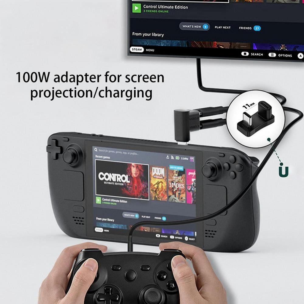 USB Hub 90 Degree USB C Extender 2 In 1 USB C Adapter Right Angle Converter Fast Charging Adapter