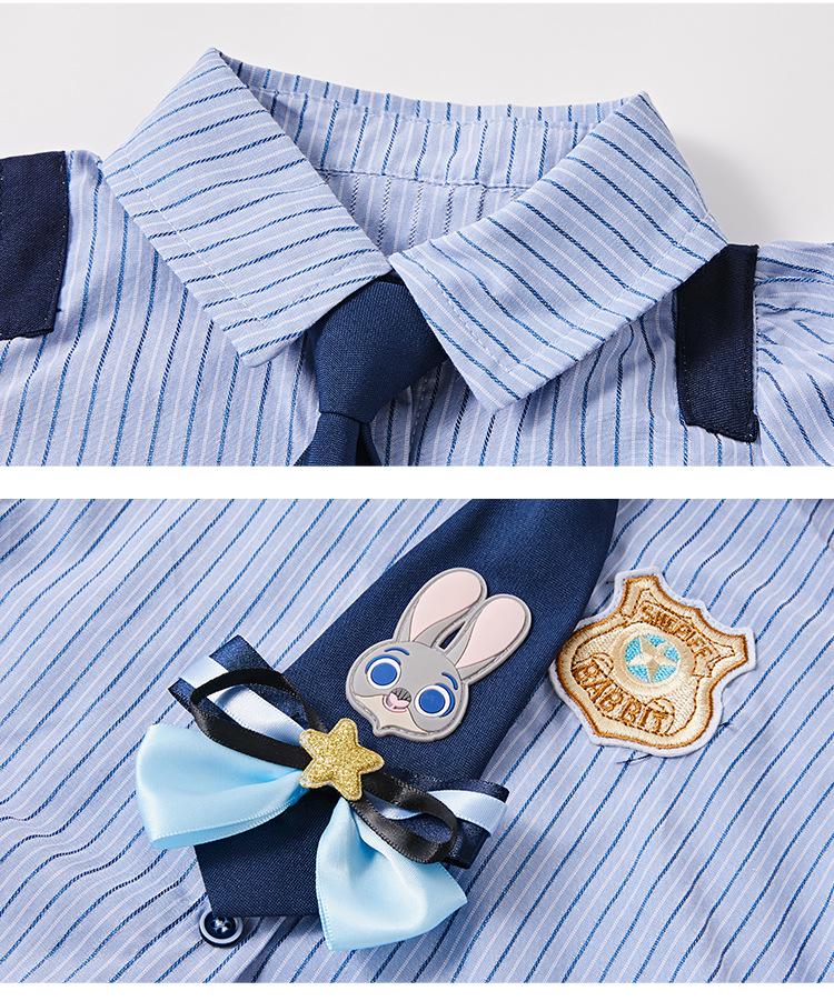 Disney Girls' Rabbit Police Officer Set: Long Sleeve Shirt & Short Skirt Two-Piece.