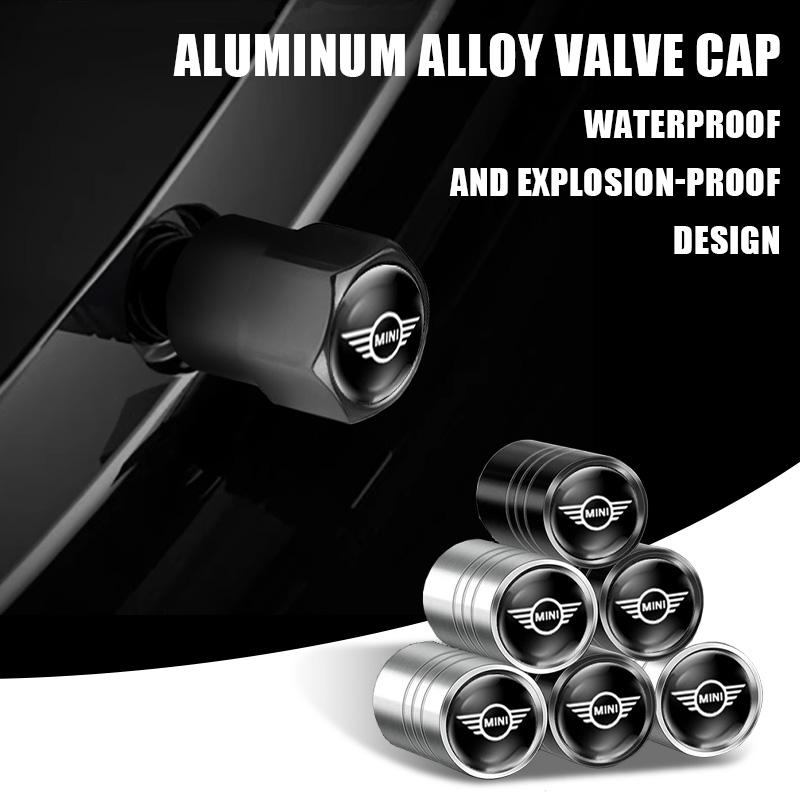 4Pcs Car Wheel Tire Valve Caps Air Stem Tyre Plug Accessories For Mini Cooper One S JCW F54 F55 F56 F57 F60 R55 R56 R57 R60 R61