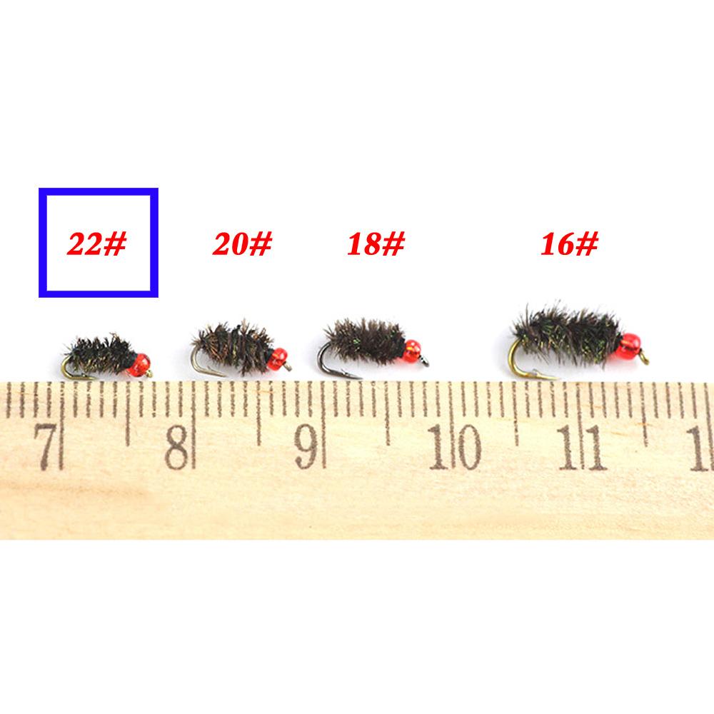 

10 шт./Коробка Латунные Тонущие Нимфы для Форели Скуд Жук Червь Мухи Форель Нахлыстовая Рыбалка Приманка Сухие/Мокрые Мухи Приманка с Коробкой Головка с Красной Бусинкой Быстро