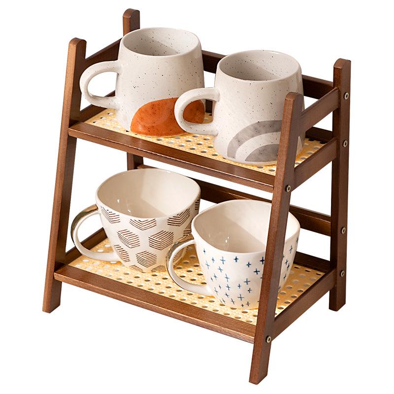 High-End Light Luxury Desktop Cup Holder & Organizer for Mugs, Glasses, and Paper Cups