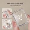 High-Transparency Silicone Nail Stamp with Large Square Pattern and Steel Transfer Plate