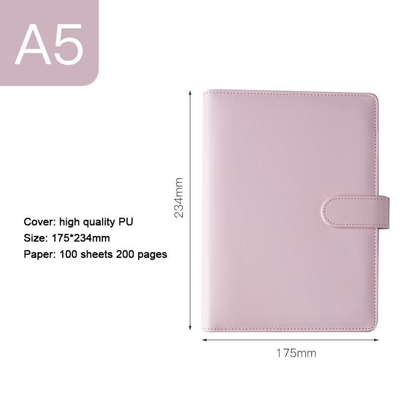 (Bezpłatne grawerowanie logo) Notatnik studencki A5/A6 w jednolitym kolorze, z klamrą magnetyczną, zawiera metalowy segregator, pamiętnik, notatnik, podręcznik