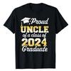 Proud Mom of A Class of 2024 Graduate Mother Senior Family T-Shirt Funny Dad Aunt Uncle Grandma Grandpa Sister Brother Tee Tops