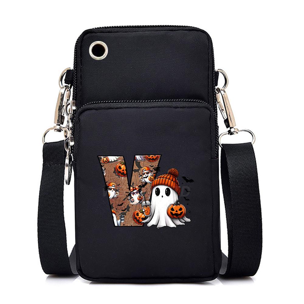 Halloween cute little ghost 26 letter messenger bag multi-function go out portable mobile phone bag