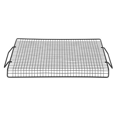 Portable Handle Iron Non-Stick BBQ Rack Barbecue Mesh Grill Net for Outdoor BBQ Party Camping