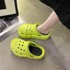Hole Shoes Chunky Slippers Summer Beach Shoes Outdoor Green Platform Sandals