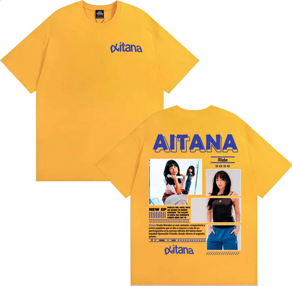 Aitana Cuarto Azul World Tour 2026 Graphic Tshirts Men Women Clothing Fashion Aesthetic Tshirt High Quality Oversized T Shirts