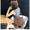 Tassel Bag Brown Retro Western Denim Bag Niche Ethnic Bohemian Messenger Bag Women's Trendy Shoulder Bag
