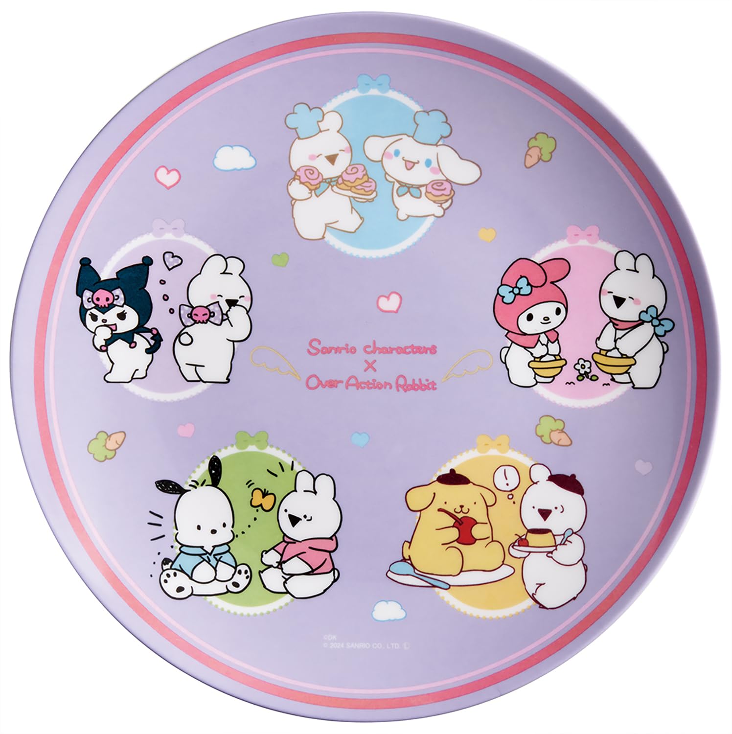 

Skater Melamine Stylish Character Breakfast Sanrio Extremely Moving Plate, 20cm, Plate, All-Stars Rabbit, MPL20P-A