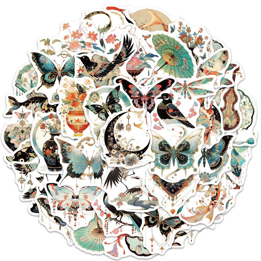 50 Sheets Of Retro Style Graffiti Stickers For Guitar Notebook And Luggage Waterproof Diy Decor