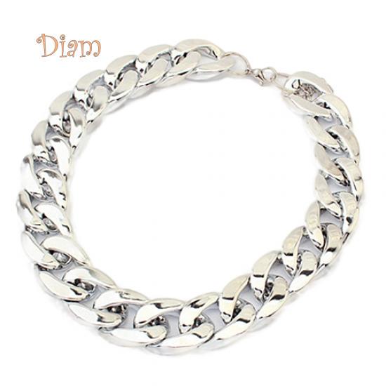 

Ожерелье для женщин в стиле панк, из толстой металлической цепи серебряный