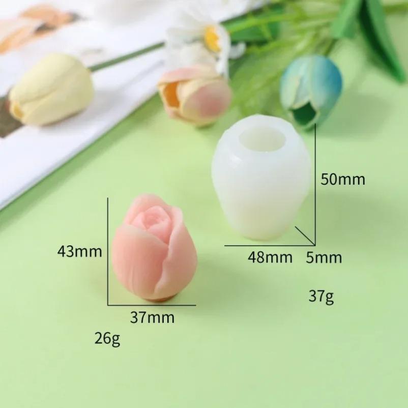 1ks Silikonové formy na svíčky s růžemi 3D Pivoňkový květ Sádra Výroba mýdla DIY Forma na pečení čokoládové dorty Valentýnský dárek