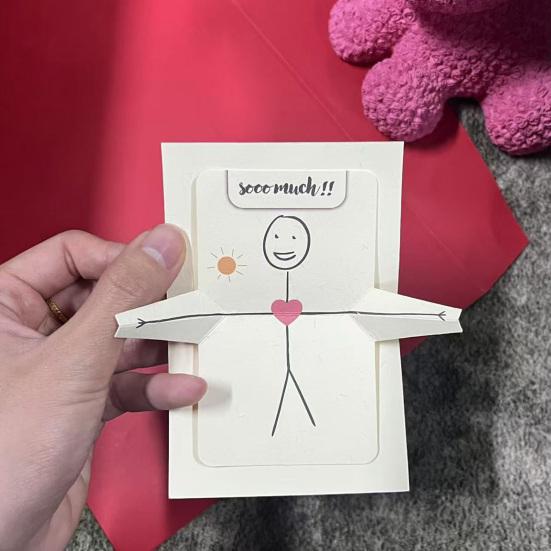 1/2/3Pcs Romantic Greeting Card I Love You Pop Up Card 3D Happy Anniversary Card Boyfriend Girlfriend Surprise Card