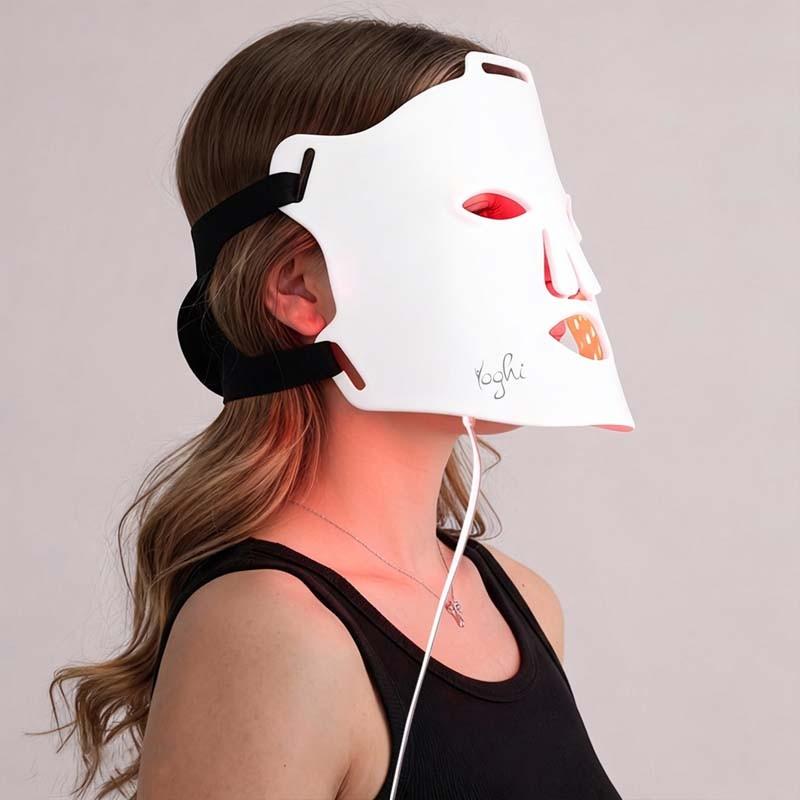 Yoghi - Lune De Soie White - Masque Facial Led - 4 Longueurs D'onde - Télécommande