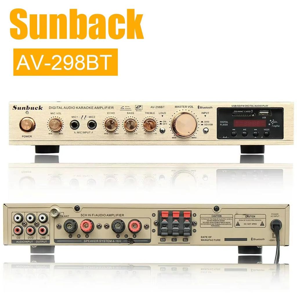 110/220V 2000W Bluetooth 5.0 Audio Power Amplifier Home Theater Amplifiers amplificador Audio Support FM USB with Remote Control