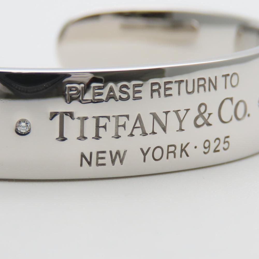 Used TIFFANY&Co. bracelet Narrow cuff Return to Silver925/diamond 31.7g Silver 2PD