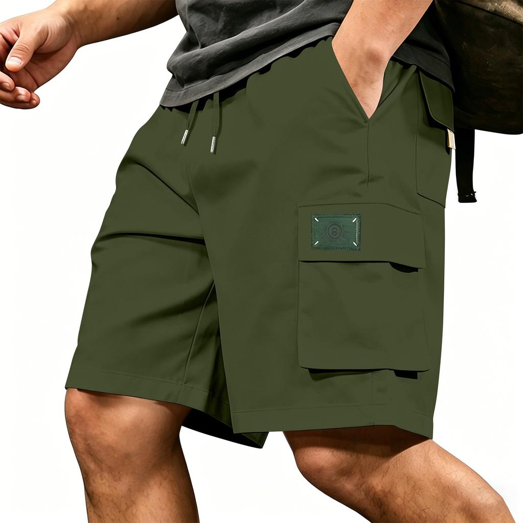 Men Casual Athletic Drawstring Shorts with Multiple Pockets Lightweight Breathable Fabric Comfortable Fit Suitable for Outdoor and Everyday Wear
